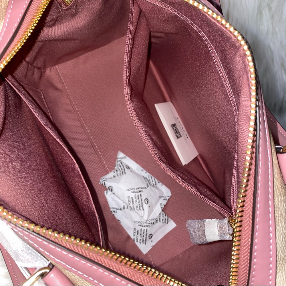 Coach purse 💖 Rowan Satchel Bag In Signature Canvas With Heart Charm New - Picture 14 of 15